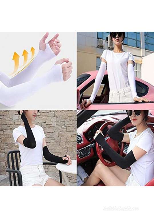 Feirun Cooling Arm Sleeves Cover for Men and Women UV Protection 2 pairs