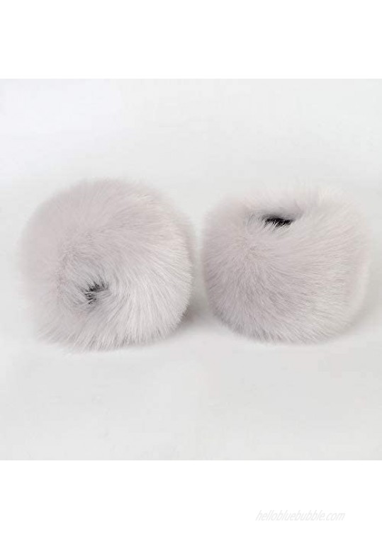 Janveny Women's Fur Cuff Winter Faux Fur Short Wrist Cuffs Furry Bands Arm Warmer
