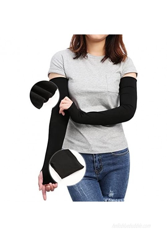 SILKZON Women's Outdoor Sun Block Stretchy Long Arm Warmer Sleeve Fingerless Driving Gloves