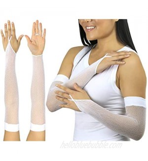 ToBeInStyle Women’s Fashion Fishnet Finger Loop Long Length Novelty Gloves