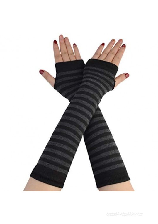 Tongcloud 12 pairs Women Winter Long Fingerless Gloves Knitted Arm Warmer Gloves