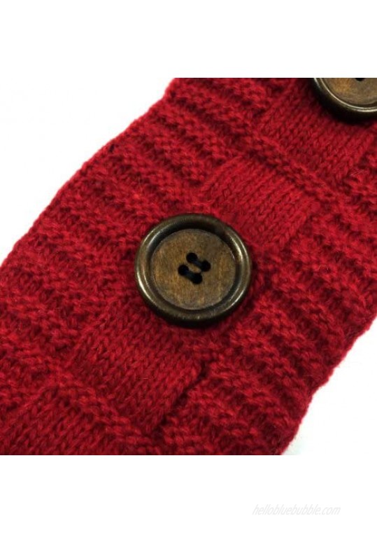 Wrapables Button Accented Knit Arm Warmers Red