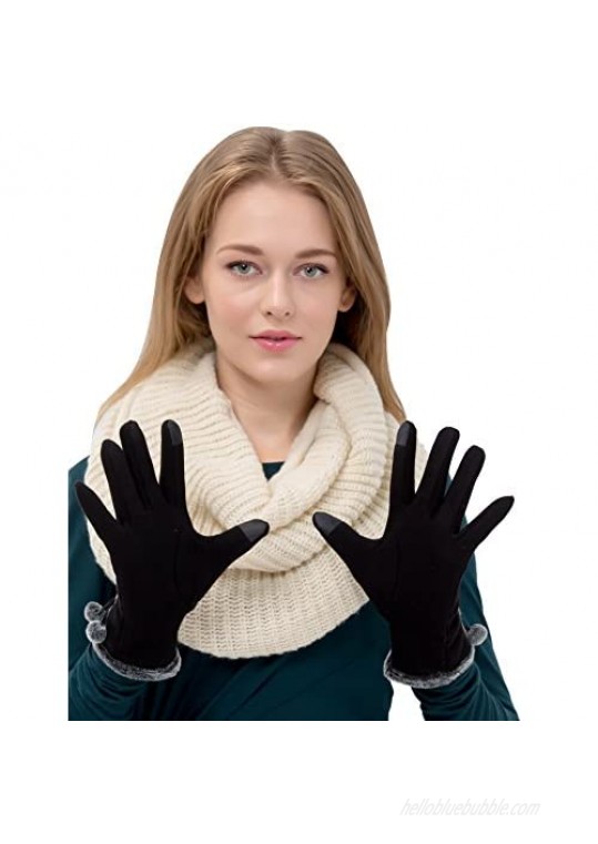 1/3/6 Pairs Womens Gloves Winter Touch Screen Texting Gloves for Women Fleece Lined Thick Warm Gloves