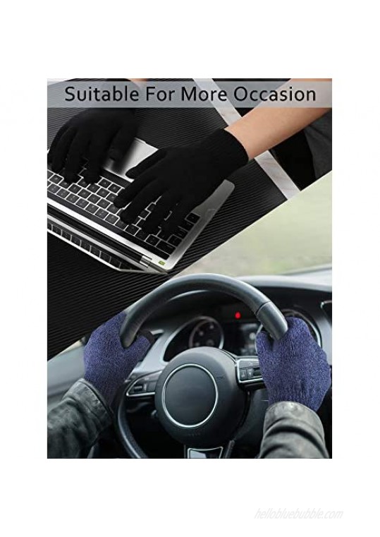 4 Pairs Winter Knit Touchscreen Gloves Warm Texting Gloves Elastic Anti-slip Gloves for Adults