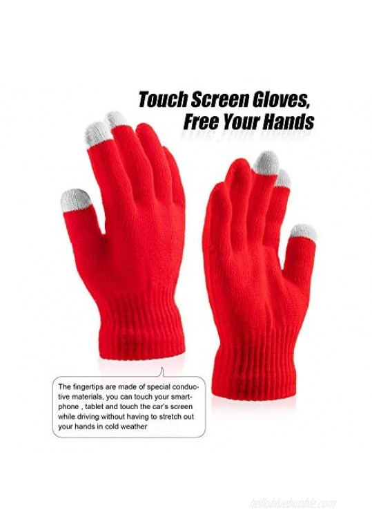 60 Pairs Touchscreen Gloves Winter Stretch Knitted Texting Gloves for Men Women (Multi-colors)