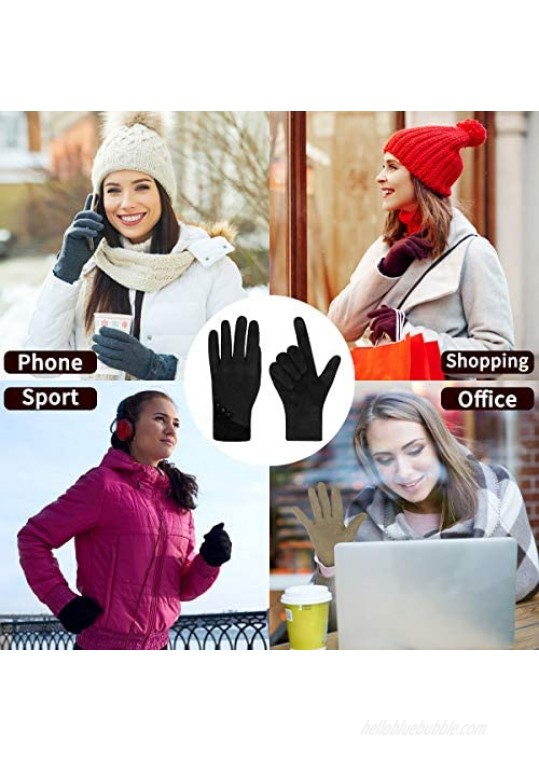 Achiou Winter Touchscreen Gloves Soft Comfortable Women Thermal Elastic Stretch Texting for Party Traveling Running