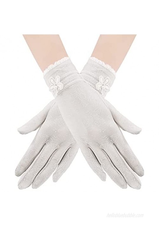 Bellady Outdoor Screentouch Summer Women's Lace Cotton Short Gloves