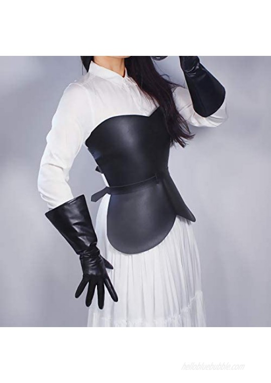 DooWay Fashion Long Gloves Unisex Gauntlet Faux Leather 38cm 15-inch Large Wide Cuff for Women Costume Cosplay