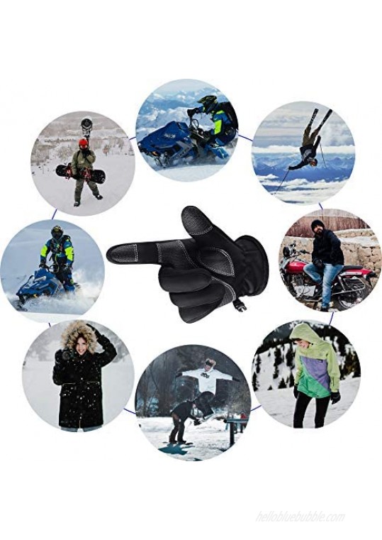 Golovejoy Winter Gloves Waterproof Windproof Anti-slip Gloves All Finger Touch Screen Men