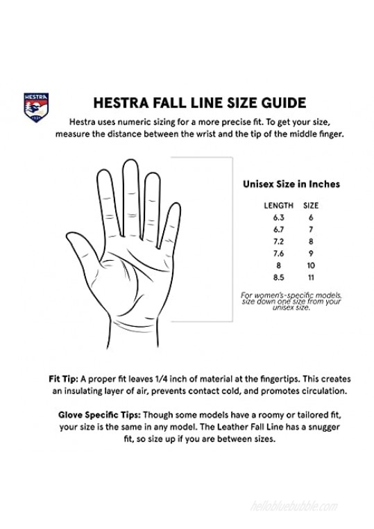 Hestra Leather Fall Line - Short Freeride 5-Finger Snow Glove with Superior Grip for Skiing and Mountaineering