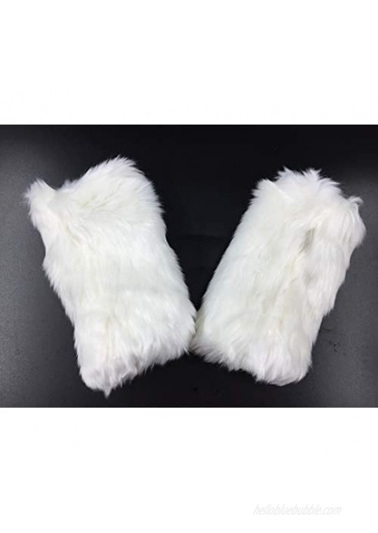 LL-partner Fingerless Fur Gloves-Smooth Furry Gloves-Soft Fuzzy Women Girls Warmer Gloves