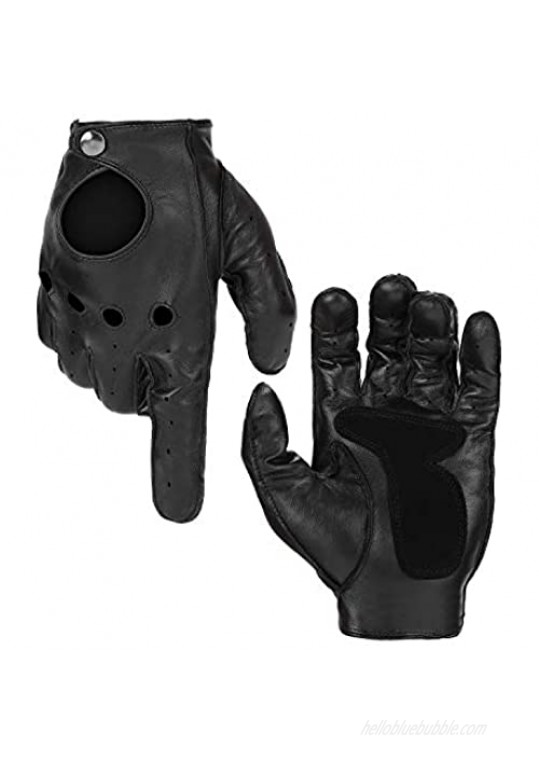 Thin Driving Gloves Men  Men Lambskin Leather Gloves  with Touchscreen Texting Function  Black