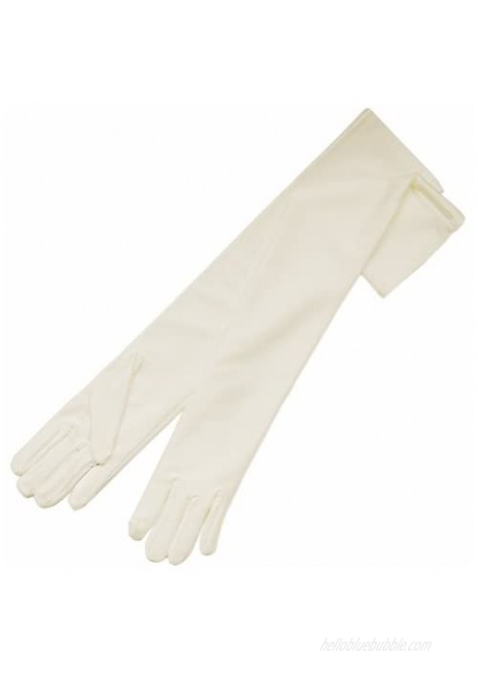 ZAZA BRIDAL 19.5 Long 4-Way Stretch Matte Satin Dress Gloves 12BL