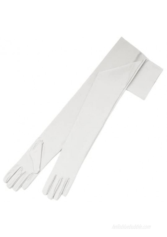 ZAZA BRIDAL 23.5" Long 4-Way Stretch Matte Satin Dress Gloves Opera Length 16BL