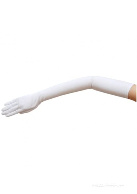 ZAZA BRIDAL 23.5 Long Stretch Dull Matte Satin Gloves Opera Length/No Shine Elegant Look