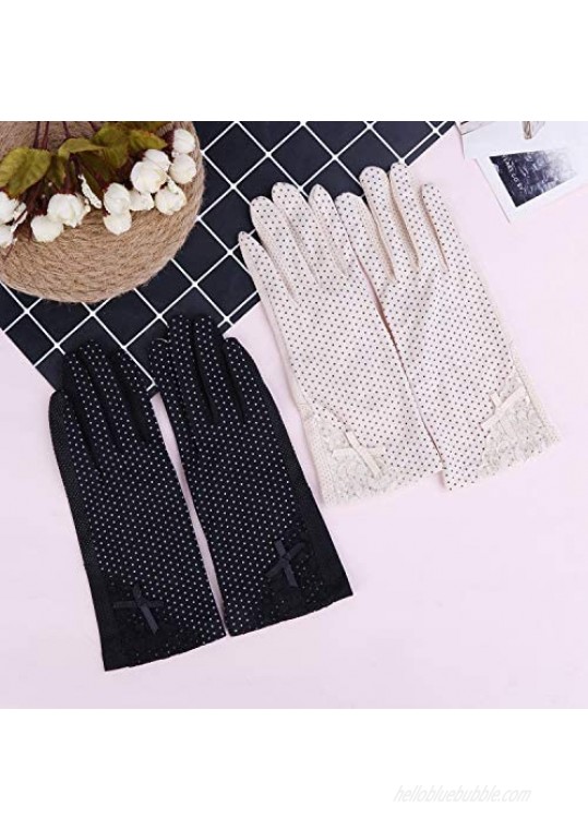 4 Pairs Women UV Protection Sunblock Gloves Non-slip Driving Gloves for Summer Outdoor Activities 4 Colors