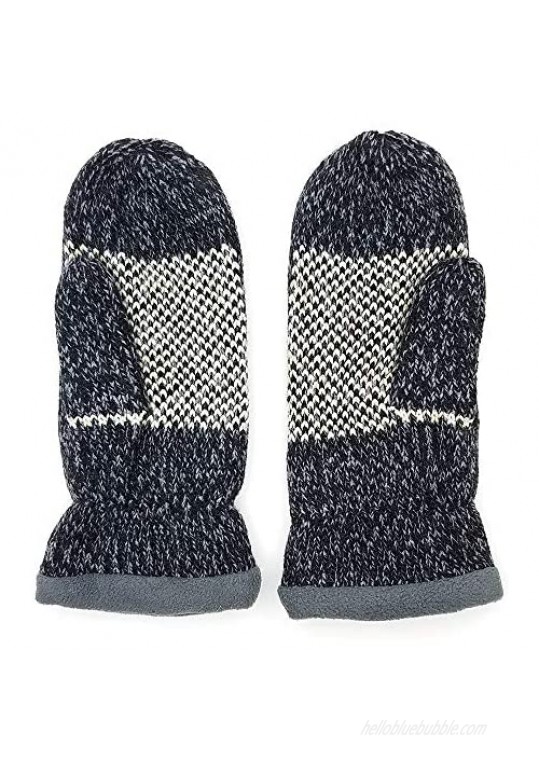 Bruceriver Women Snowflake Knit Mittens with Warm Thinsulate Fleece Lining