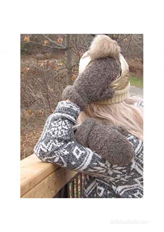 Extremely warm 100% natural merino sheep wool mittens for men and women. Good for arthritis outdoors gifts