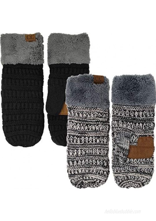 Funky Junque Exclusives Mittens Womens Warm Lined Multi Solid Buffalo Check Soft Knit Gloves