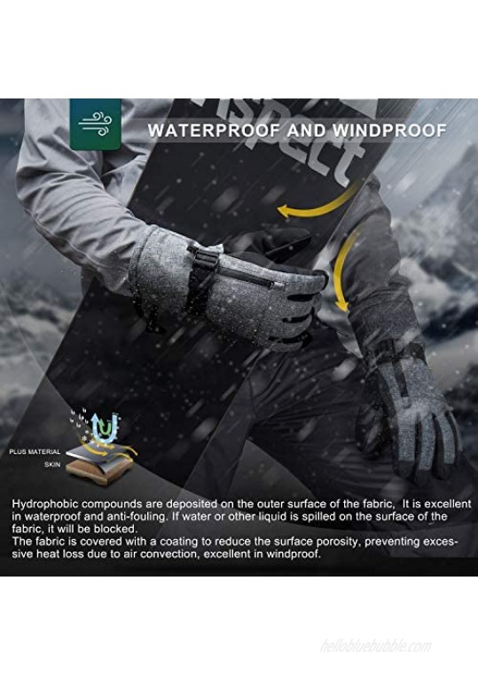 RIVMOUNT Winter Ski Gloves for Men Women 3M Thinsulate Keep Warm Waterproof Gloves for Cold Weather Outside RSG601