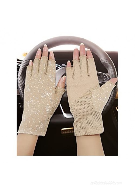 Sunblock Fingerless Gloves Summer Driving Gloves UV Protecting Gloves for Women