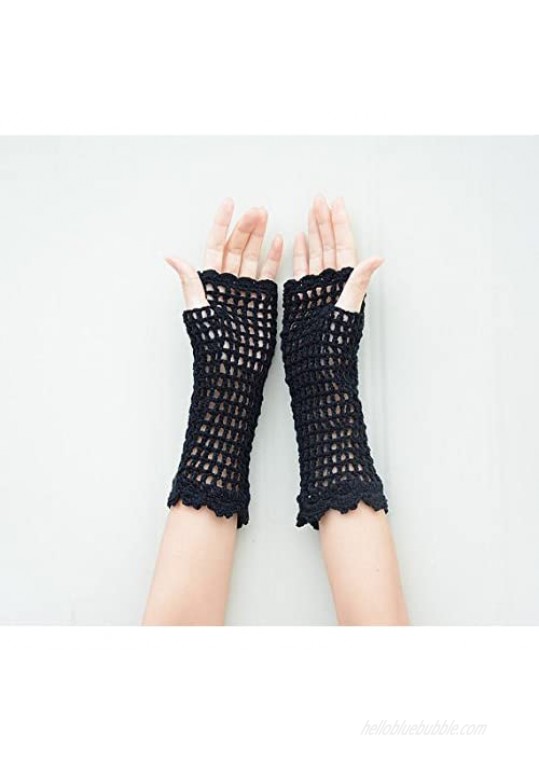 tinacrochetstudio? Crochet Fingerless Gloves Custom Elbow Length Mitness