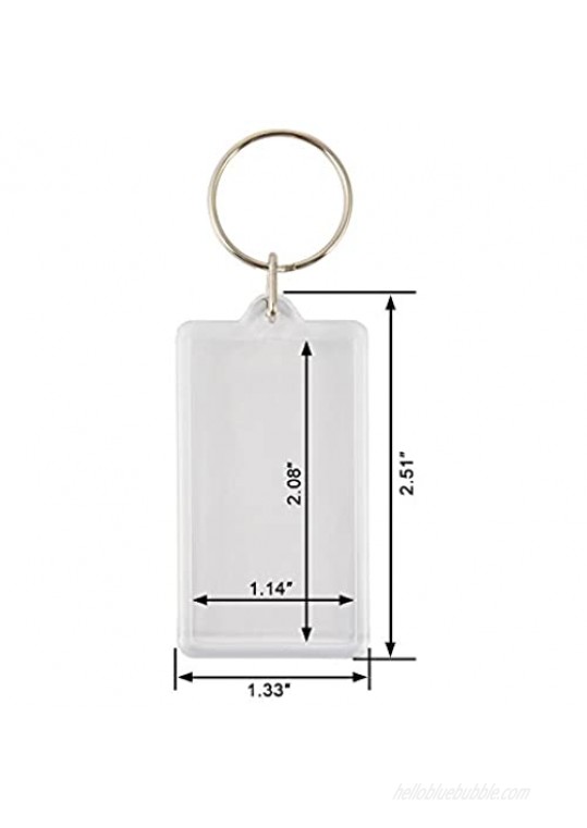 50pcs Size:2.51x1.33 Custom Personalised Insert Photo Acrylic Blank Keyring Keychain Wholesale