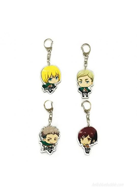 8PCS Attack On Titan Keychain Anime Keychain for Kid 8 Collectible Figure Keychains Pendant Hanging for Key Card Anime Figure Keyring Accessories
