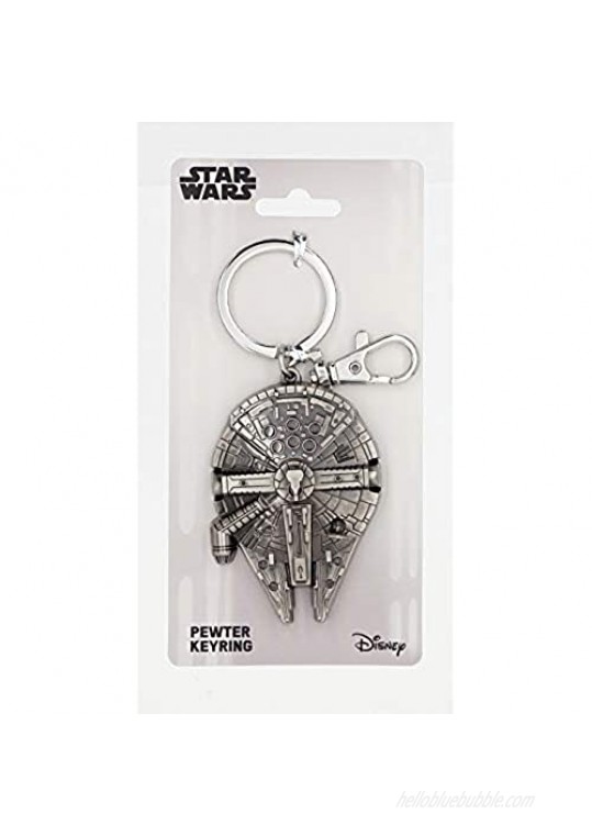 Disney Star Wars Millennium Falcon Pewter Key Ring Silver