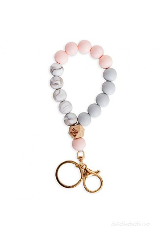 Dizzy Creek Designs Silicone Key Ring Bracelet for Women - Unique Stylish Beaded Bangle Wristlet Keychain