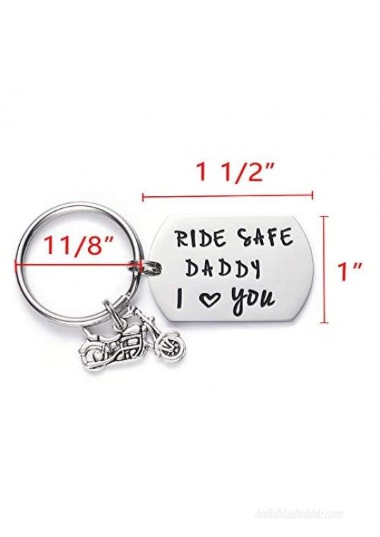 Gifts For Dad Motorcycle Keychains Drive Safe Keychain Papa Daddy Birthday Gift