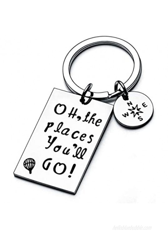Graduation Gift Oh The Places You Will Go Keychain Inspirational Gifts For Graduates (Keychain)