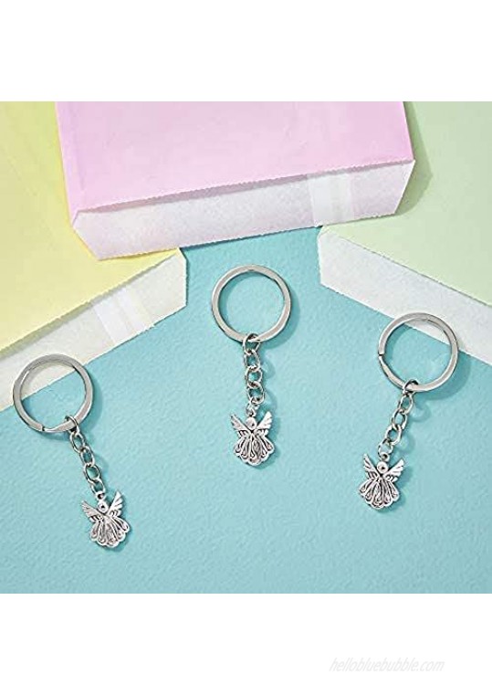 Guardian Angel Charm Keychains (3 In Silver 60 Pack)