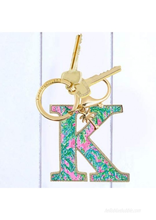 Lilly Pulitzer Leatherette Initial Keychain Letter Bag Charm for Women