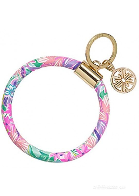 Lilly Pulitzer Leatherette Round Key Ring Chain