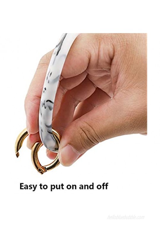 Mwfus Bangle Key Ring Chain Bracelet Round Silicone Wristlet Keychain Holder for Women Girls