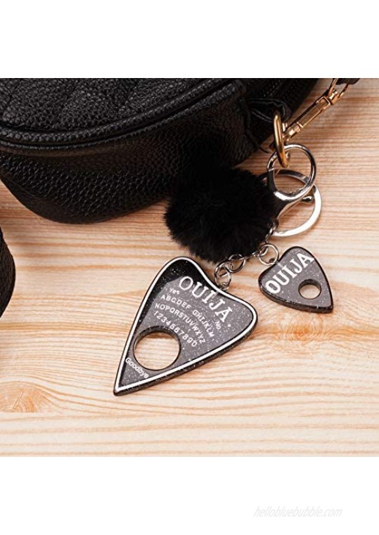 Ouija Board Pom Pom Car Wallet Cute Keychains Accessories For Key Chains Women For Car Keys Keyring Musician Birthday Gifts