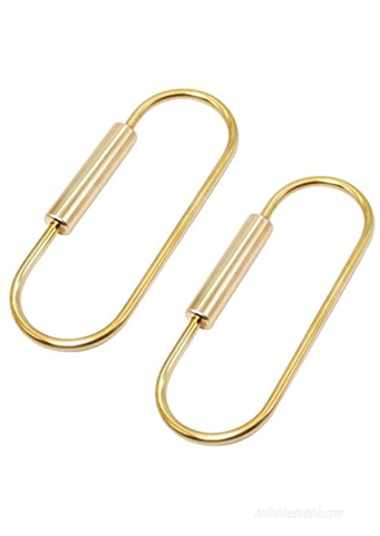PPFISH Durable Brass Screw Lock Clip Key Chain Ring Simple Style Car keychain for Men Women (2PCS) (2 Long type)