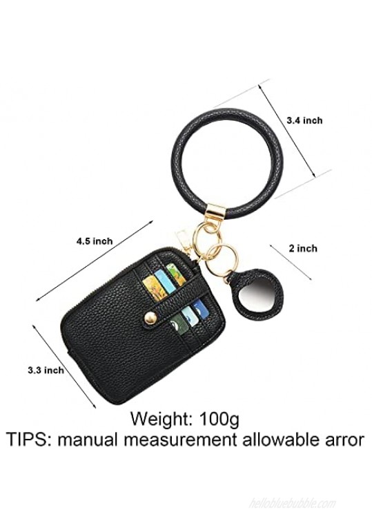 SNUG STAR Portable Round Bangle Keychain Credit Card Holder Pocket Bracelet Key Ring Coin Purse Wristlet Keyrings