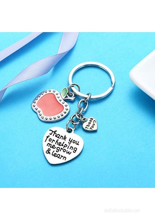 Teacher Appreciation Gift for Women 3PCs Teacher Keychain Set Jewelry Gift for Teachers Birthday Gift for Teacher Gifts from Students (Style D)