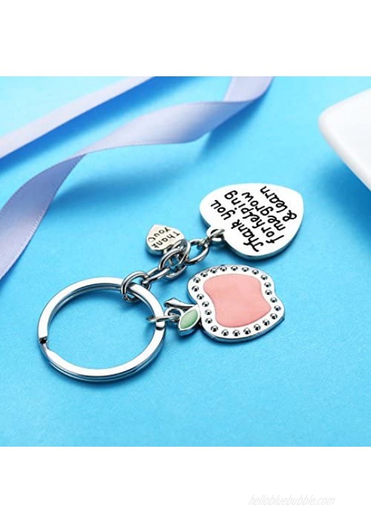 Teacher Appreciation Gift for Women 3PCs Teacher Keychain Set Jewelry Gift for Teachers Birthday Gift for Teacher Gifts from Students (Style D)