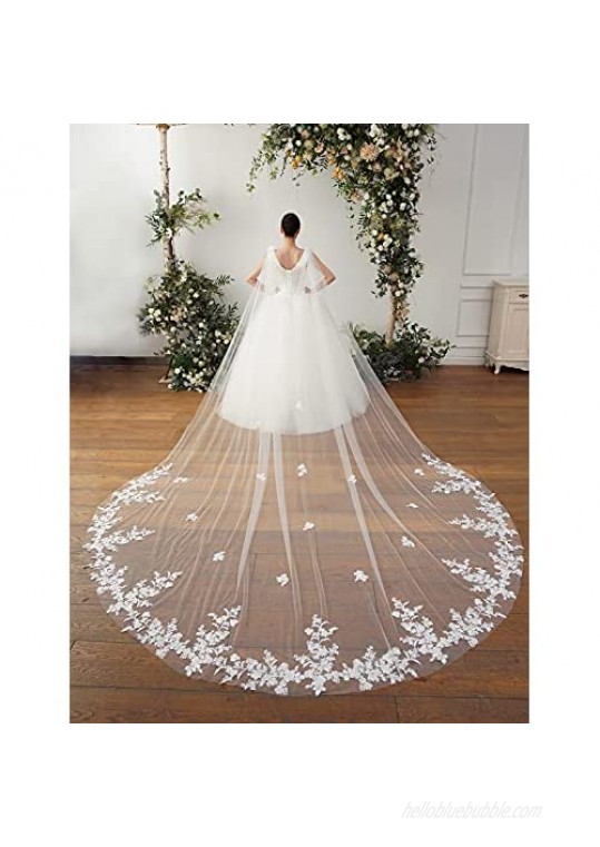 EllieHouse Long Tulle Shoulder Bridal Cape Wedding Veil Cloak For Bride T41
