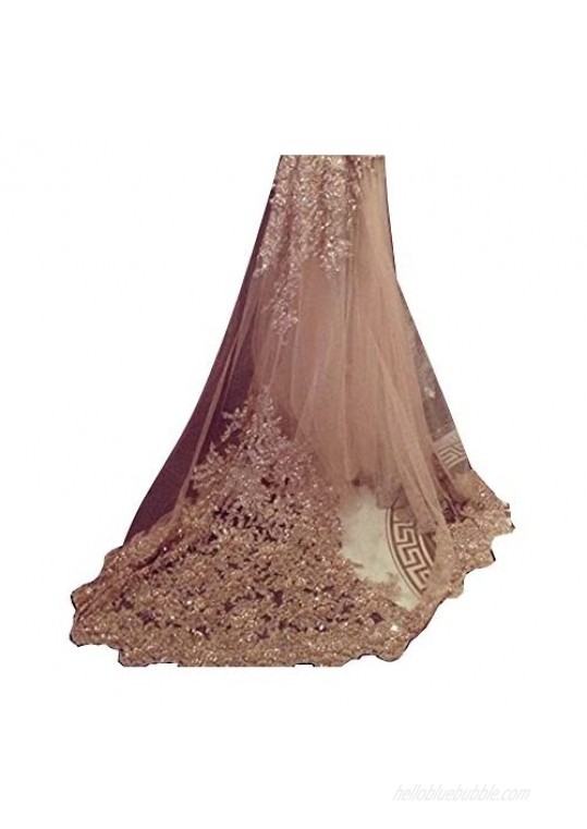 EllieHouse Women's Lace Chapel Wedding Bridal Veil With Free Comb E21