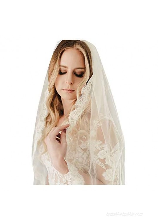 SWEETV 2 Tier Wedding Bridal Veil with Comb-Pencil Edge Fingertip Length