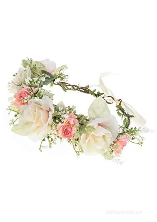 Vividsun Adjustable Flower Crown Floral Headpiece Floral Crown Wedding Festivals Photo Props