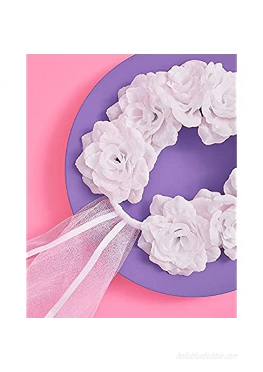xo Fetti Bachelorette Party Decorations Veil - White Flower Pom Pom Veil | Bridal Shower | Bride to Be Gift + Engagement Decorations