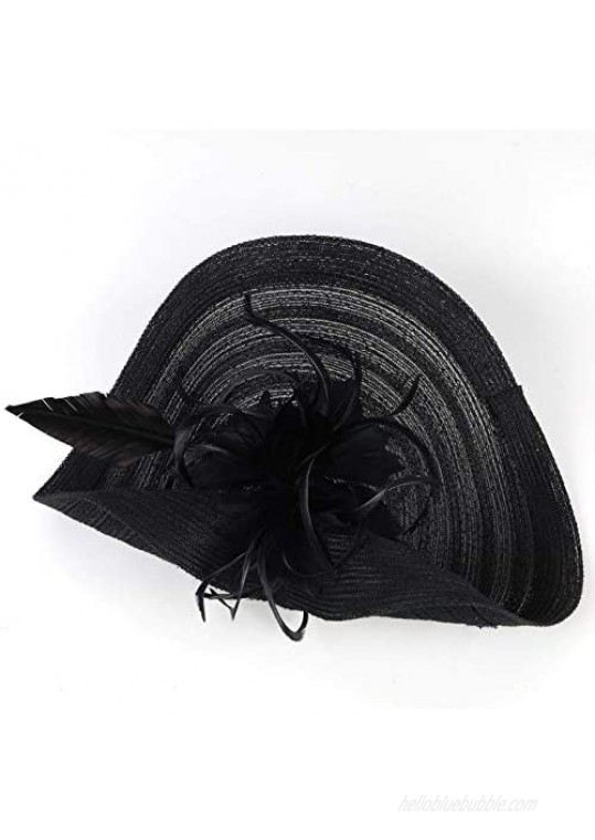 BABEYOND Tea Party Fascinator Kentucky Derby Hat Fascinator Pillbox Hat Headband for Cocktail (A-Black)