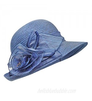 Bellady Women Organza Derby Church Wedding Fascinators Cloche Bucket Bowler Hat