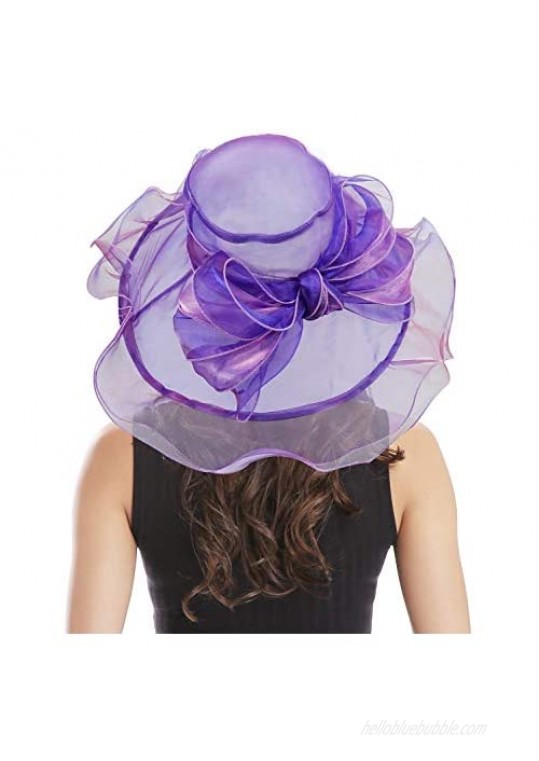 Bellady Women's Church Kentucky Derby Hat Organza Fascinator Cap Bridal Tea Party Wedding Dress Hat