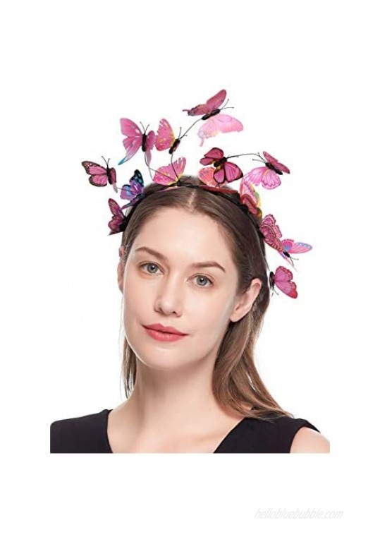 Butterfly Wings for Women Festival Crown Fair Wings Halloween Costume Bohemian Wedding Hair Headpiece